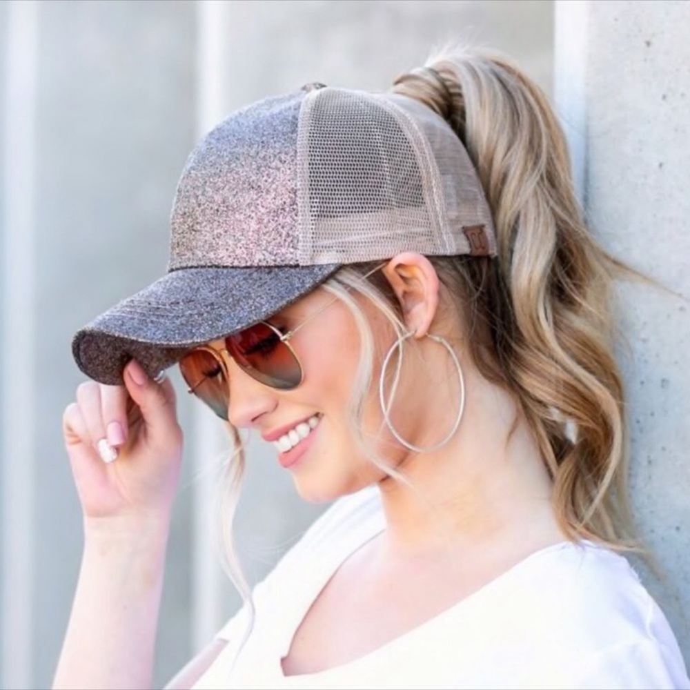 ❗️NEW❗️Smoky Gold Glitter Women’s Baseball Hat - Picture 6 of 6